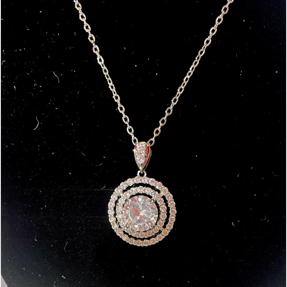 2ct Moissanite sterling silver necklace